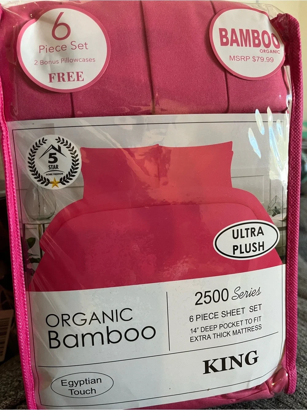 Ultra Plush King Sheet Set - Hot Pink